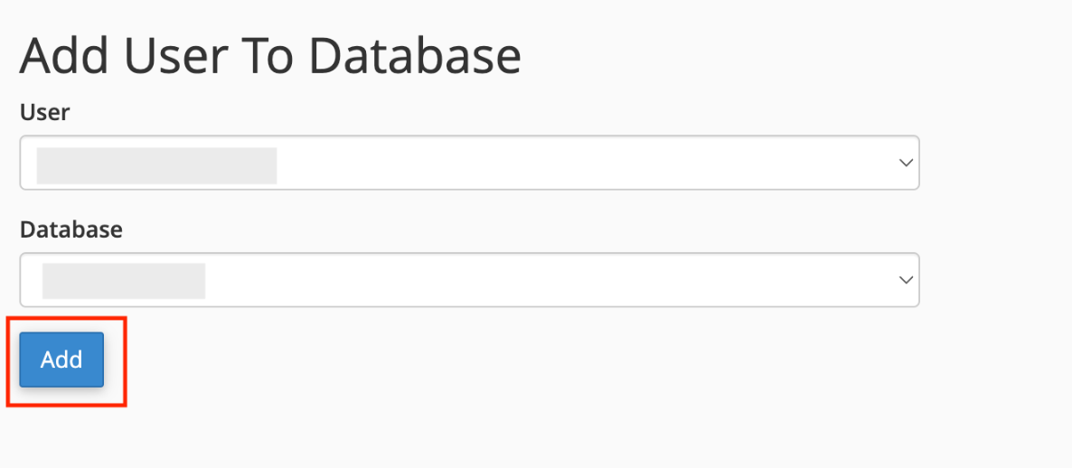 Add MySQL user to database in cPanel