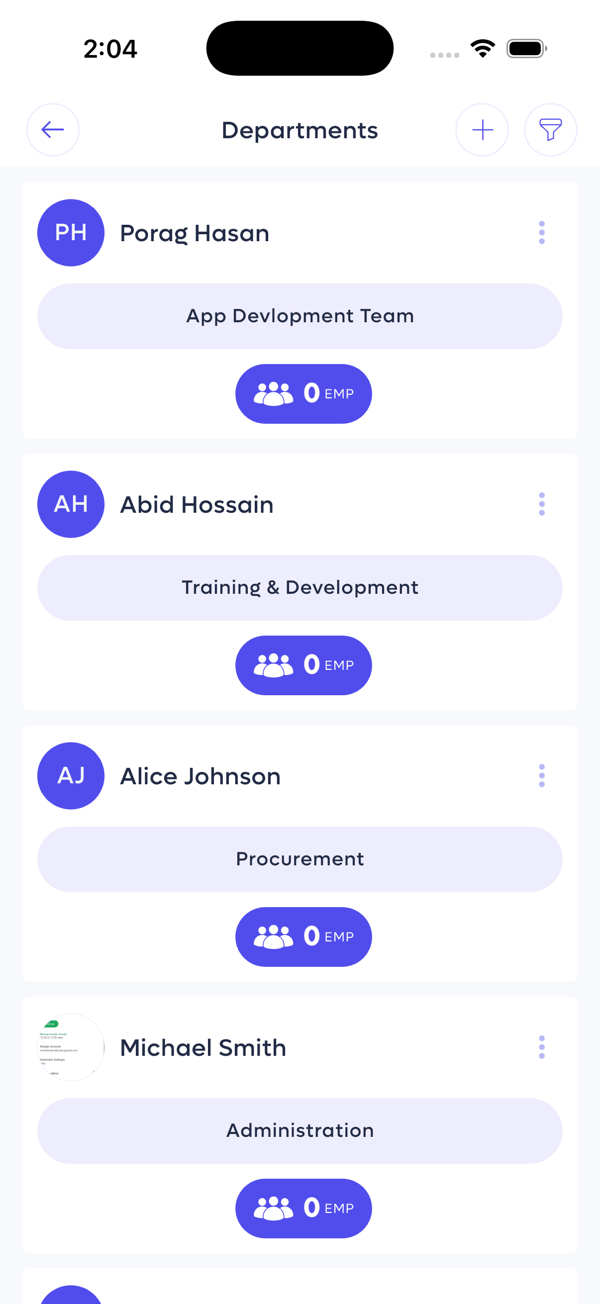 Department List