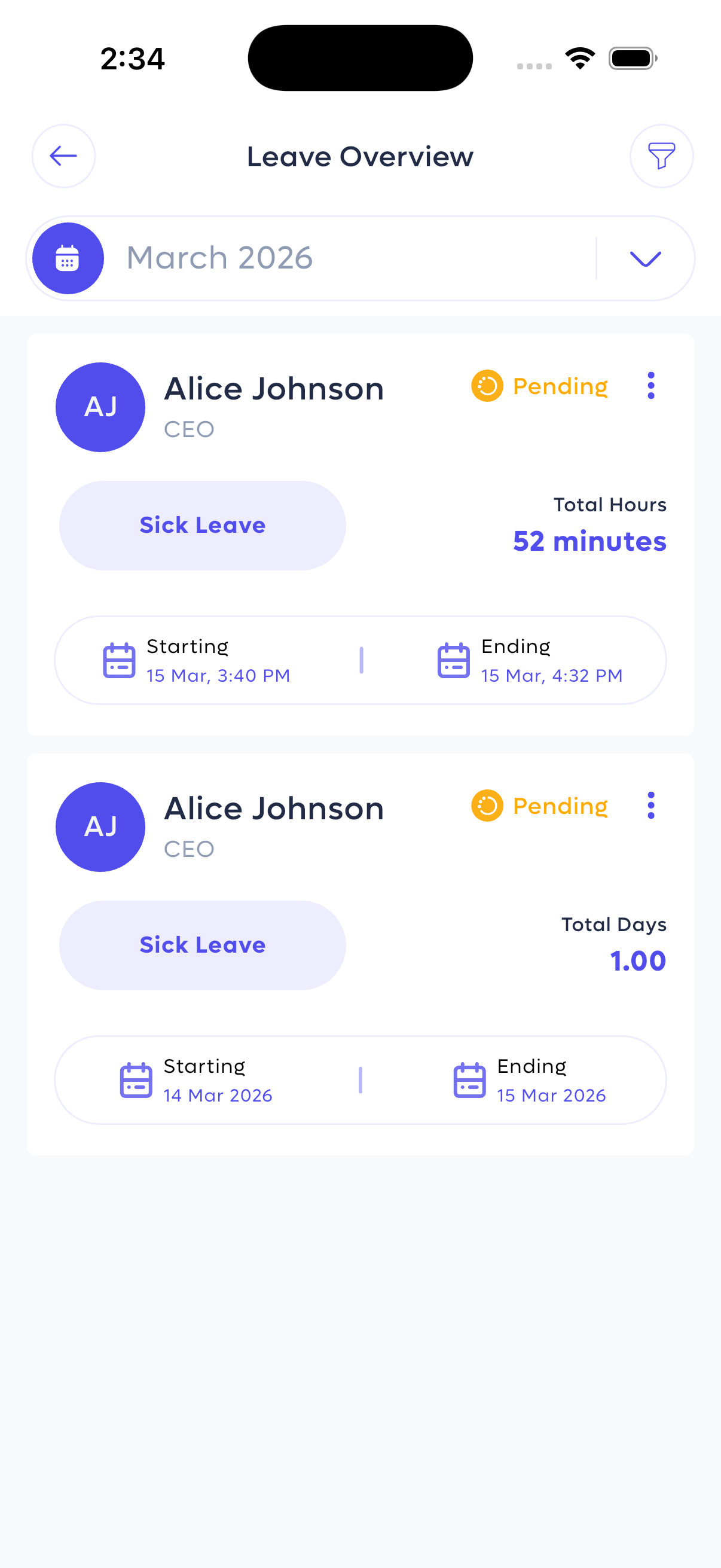 Leave Overview