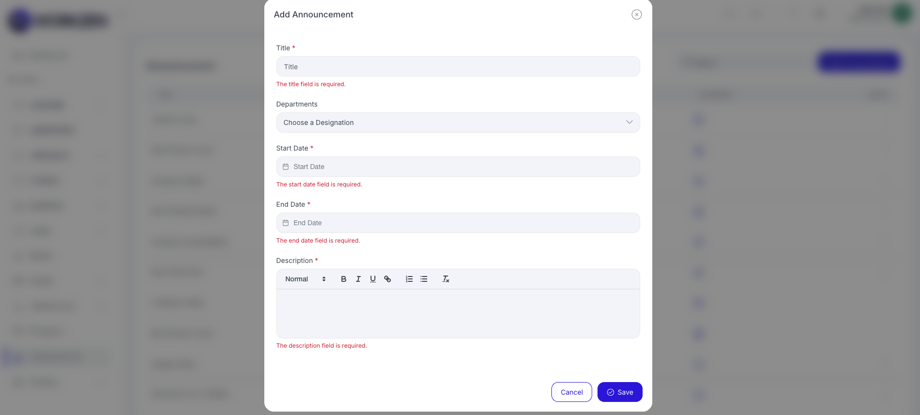 Add announcement