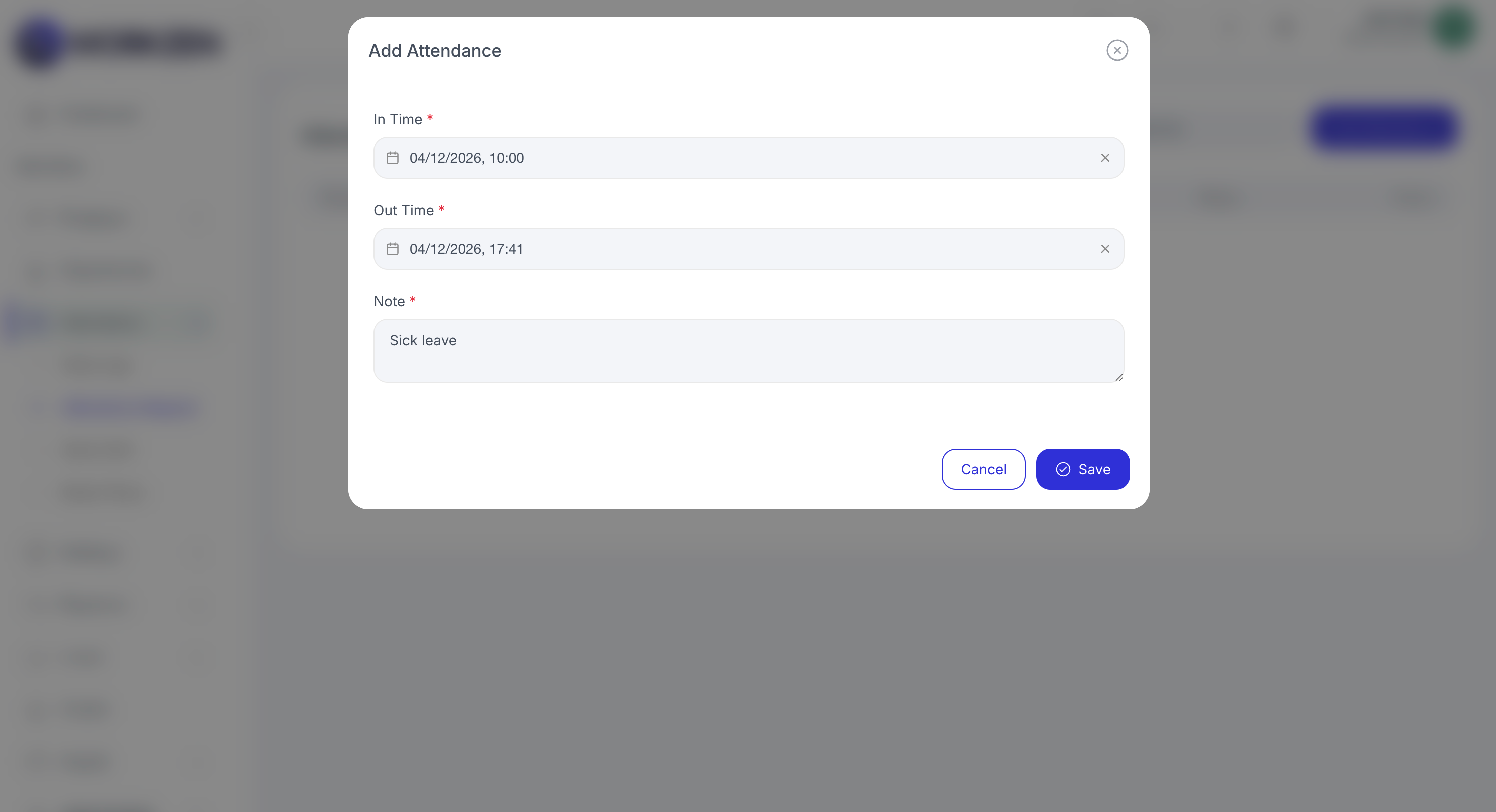 Add attendance request