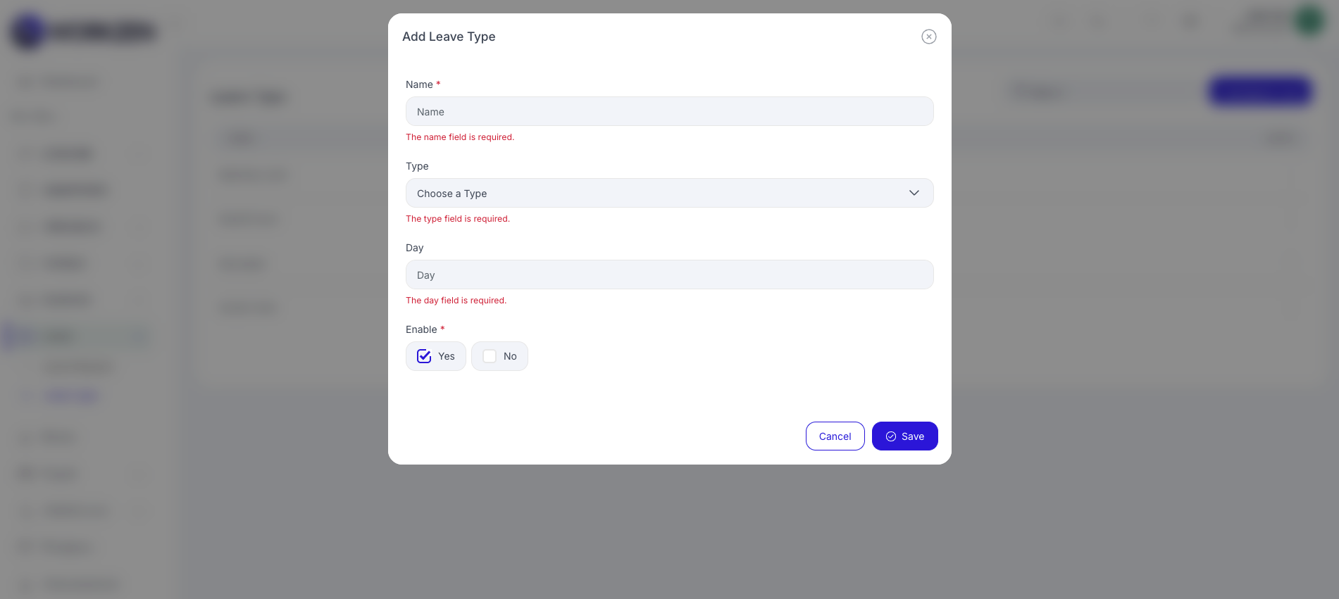 Add leave type